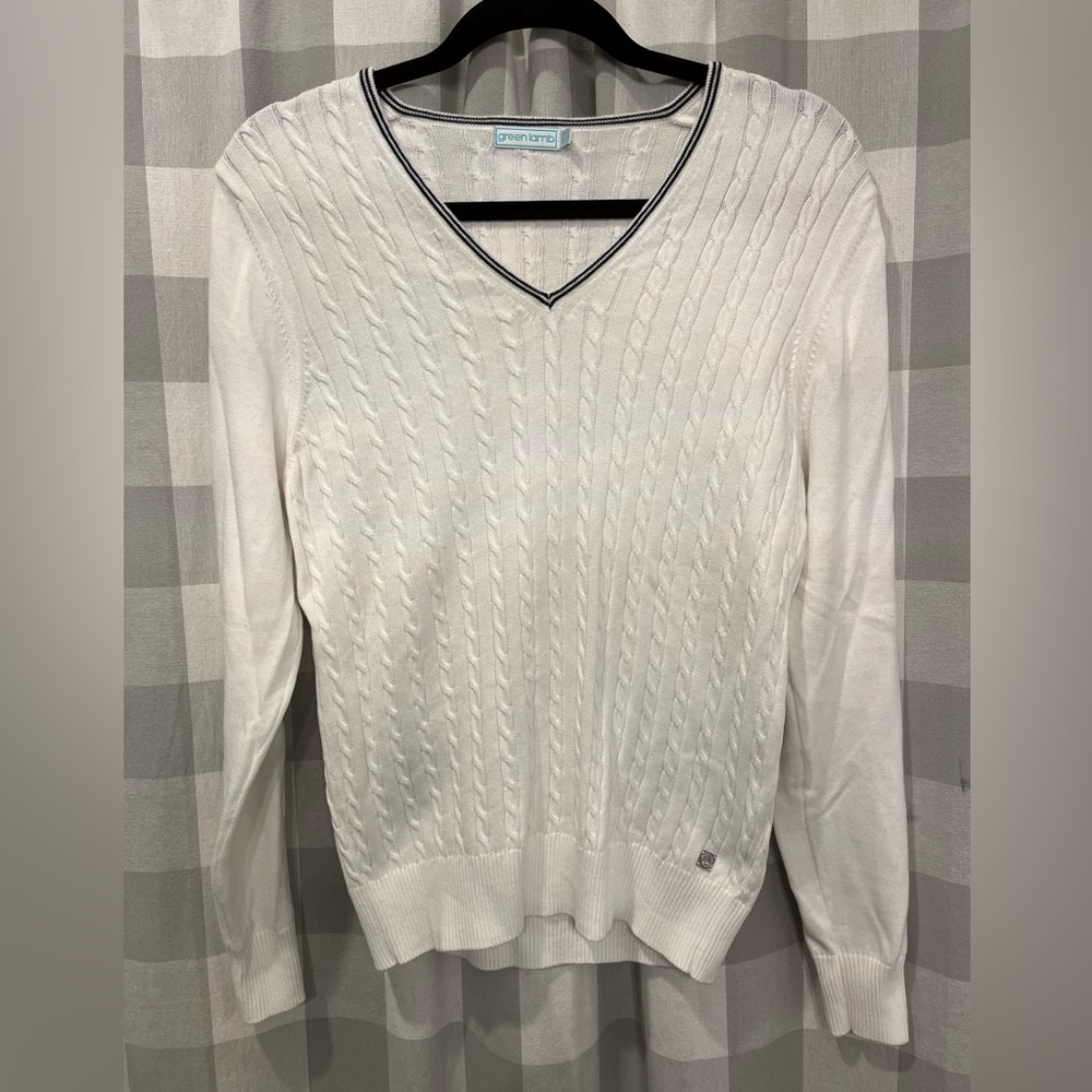 Classic White V-Neck Sweater by